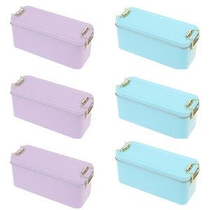6  NEW Metal containers storage, 3 BLUE 3 PURPLE,